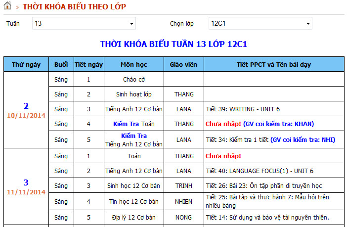 Giới thiệu chức năng tra cứu thời khóa biểu